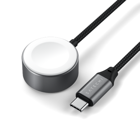 Satechi USB-C Fast Charging Cable - kabel ładujący USB-C do Apple Watch, 5W 20 cm - gwiezdna szarość (ST-QCAWM)