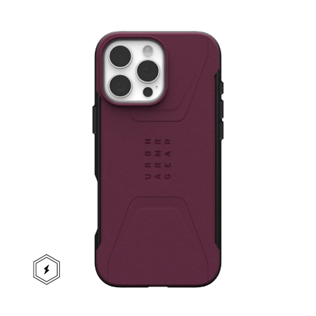 UAG Civilian Magsafe - obudowa ochronna do iPhone 16 Pro Max kompatybilna z MagSafe - bordowy (114445119049)