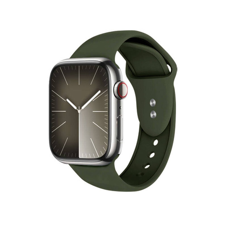 Crong Liquid - Pasek do Apple Watch 38/40/41/42 mm (zielony) (CRG-40LQB-OLV)