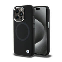 BMW Signature Liquid Silicone MagSafe - Etui iPhone 15 Pro Max (czarny) (BMHMP15XSILBK2)