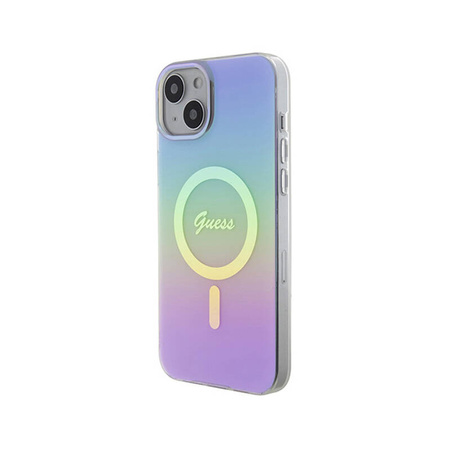 Guess IML Iridescent MagSafe - Etui iPhone 15 (fioletowy) (GUHMP15SHITSU)