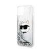 Karl Lagerfeld Liquid Glitter NFT Choupette Head - Etui iPhone 14 Plus (srebrny) (KLHCP14MLNCHCS)