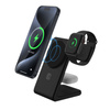 Crong MagSpot Pivot Stand - Ładowarka bezprzewodowa 3w1 z MagSafe do iPhone, Apple Watch i AirPods (czarny) (CRG-MSPS-BLK)