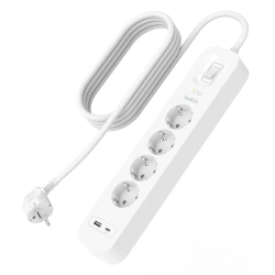 Belkin Listwa zasilająca przeciwprzepięciowa 525J, 4 gniazda Schuko, USB-A, USB-C PD, 2m (SRB001VF2M-V2)