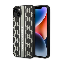Karl Lagerfeld Monogram Stripe - Etui iPhone 14 Plus (szary) (KLHCP14MPGKLSKG)