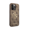 Guess 4G Big Metal Logo - Etui iPhone 15 Pro (brązowy) (GUHCP15L4GMGBR)