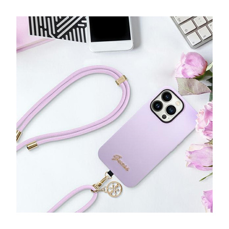 Guess CBDY Cord Nylon 4G Metal Charm - Uniwersalny pasek do telefonu (liliowy) (GUOUCNMG4EU)