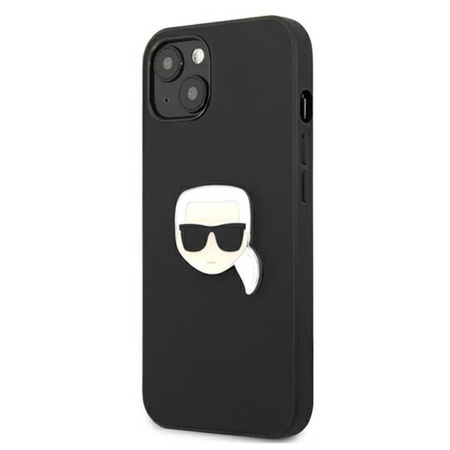 Karl Lagerfeld PU Leather Karl's Head Metal - Etui iPhone 13 mini (czarny) (KLHCP13SPKMK)