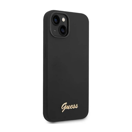 Guess Silicone Vintage - Etui iPhone 14 Plus (czarny) (GUHCP14MSLSMK)
