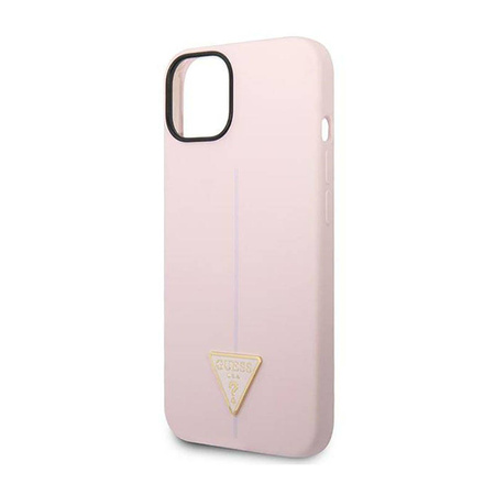 Guess Silicone Triangle Logo - Etui iPhone 14 Plus (fioletowy) (GUHCP14MSLTGU)