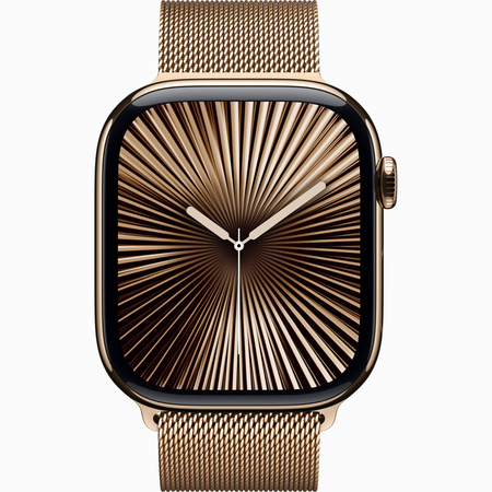 Apple Watch Series 10 GPS + Cellular 46mm Koperta z tytanu w kolorze złotym, bransoleta mediolańska w kolorze złotym - M/L (MX003ET/A)