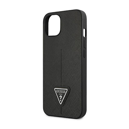 Guess Saffiano Triangle Logo Case – Etui iPhone 14 Plus (czarny) (GUHCP14MPSATLK)