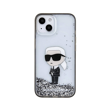 Karl Lagerfeld Liquid Glitter Ikonik - Etui iPhone 15 (przezroczysty) (KLHCP15SLKKNSK)
