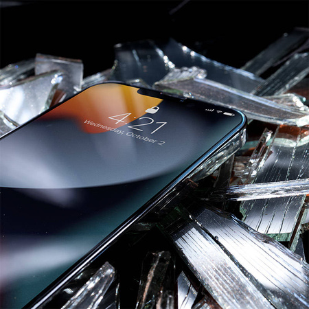 Crong 7D Nano Flexible Glass - Niepękające szkło hybrydowe 9H na cały ekran iPhone 14 / iPhone 13 / iPhone 13 Pro (CRG-7DNANO-IP13P)