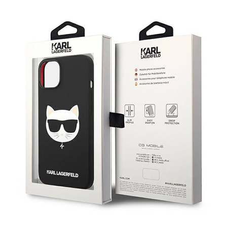 Karl Lagerfeld Choupette Head MagSafe Silicone - Etui iPhone 14 Plus (czarny) (KLHMP14MSLCHBK)