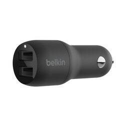 Belkin dwuportowa ładowarka samochodowa Dual USB-A, 12W X2 - czarna (CCB001BTBK)
