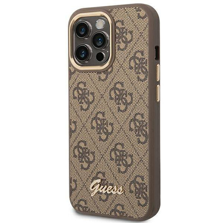 Guess 4G Metal Camera Outline Case – Etui iPhone 14 Pro (Brązowy) (GUHCP14LHG4SHW)
