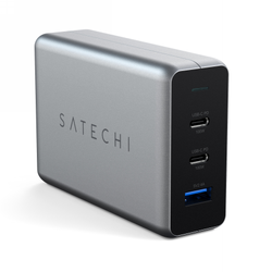 Satechi USB-C PD GaN Charger 100W - ładowarka sieciowa 100W, 2x USB-C, 1x USB-A (space gray) (ST-TC100GM-EU)