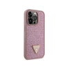 Guess Rhinestone Triangle - Etui iPhone 14 Pro (różowy) (GUHCP14LHDGTPP)