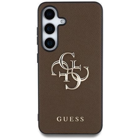 Guess Grained Big 4G Logo Small Classic Logo - Etui do Samsung Galaxy S25 (brązowy) (GUHCS25SPGT4MBW)