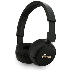 Guess Metal Logo Script - Bezprzewodowe słuchawki nauszne Bluetooth V5.3 (czarny) (GUBHV6SCK)