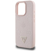 Guess Grained Hot Stamp Peony Triangle Logo MagSafe - Etui do iPhone 16 Pro Max (różowy) (GUHMP16XPGBTMP)