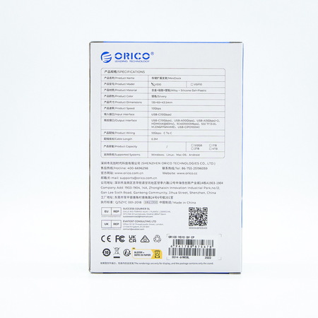 Orico Stacja dokująca do MacMini M4, USB-C 10 Gbps, z obudową M.2 NVMe, pionowa, metalowa (VS10-SV-EP)