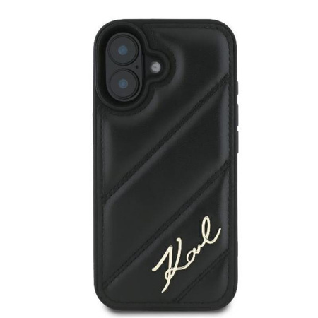 Karl Lagerfeld Quilted Signature - Etui iPhone 16 Plus (czarny) (KLHCP16MPQDSMGK)