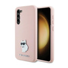 Karl Lagerfeld Silicone Choupette Metal Pin - Etui Samsung Galaxy S24+ (różowy) (KLHCS24MSMHCNPP)