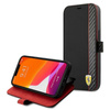 Ferrari Booktype On Track Carbon Stripe - Etui iPhone 13 mini (czarny) (FESAXFLBKP13SBK)