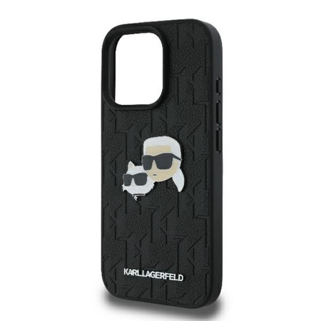 Karl Lagerfeld Monogram Karl & Choupette Head Pin - Etui iPhone 16 Pro (czarny) (KLHCP16LPGKLKCPK)