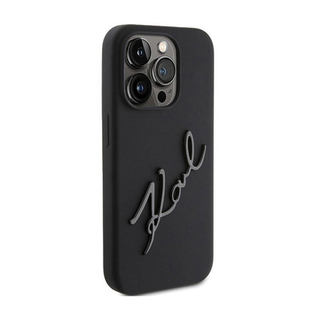 Karl Lagerfeld Silicone Karl Script - Etui iPhone 15 Pro (czarny) (KLHCP15LSKSBMCK)