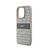 DKNY Leather Mono Stripe & Metal Logo - Etui iPhone 15 Pro Max (beżowy) (DKHCP15XPRTHSLE)