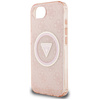 Guess IML Metal Glitter 4G Circle Triangle MagSafe - Etui do iPhone 16e (różowy) (GUHMPSE4HG4PRTGP)