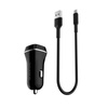 Borofone - ładowarka samochodowa 2x USB kabel Lightning w zestawie, czarny (BFO-BZ2-L-B)