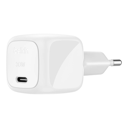 Belkin Ładowarka USB-C PD 30W, mała, biała + kabel USB-C (WCA008KQ1MWH-B6)