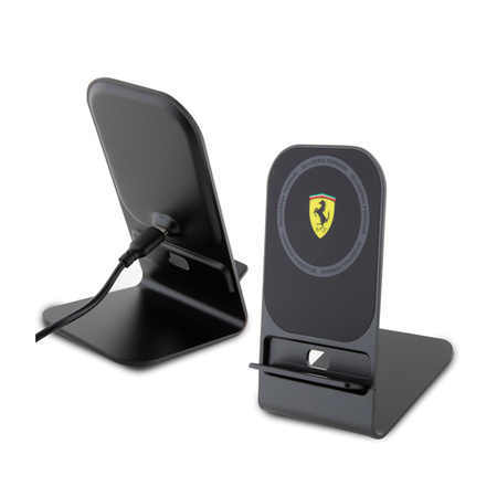 Ferrari MagSafe Desk Charger with Stand - Ładowarka indukcyjna MagSafe 15W na biurko (czarny) (FEMFBMALK)