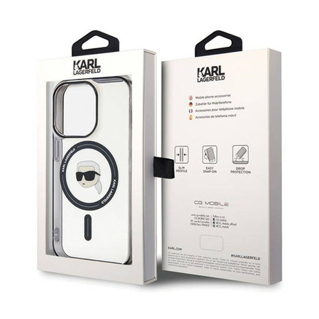 Karl Lagerfeld IML Karl Head MagSafe - Etui iPhone 15 Pro Max (przezroczysty) (KLHMP15XHKHNOTK)