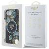 Guess IML Metal Glitter Flowers Triangle MagSafe - Etui do iPhone 16e (czarny) (GUHMPSE4HFLPEDK)