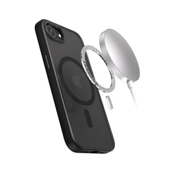 Crong Hybrid Frost MAG Cover - Etui iPhone 16e MagSafe (czarny) (CRGHFMIPSE4BLK)