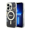 Guess Golden Marble MagSafe - Etui iPhone 14 Pro Max (Czarny) (GUHMP14XHTMRSK)