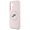 Karl Lagerfeld Silicone Double Heads And Circle MagSafe - Etui Samsung Galaxy S25 (różowy) (KLHMS25SSKCHTCP)