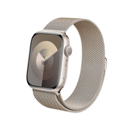 Crong Milano Steel – Pasek ze stali nierdzewnej do Apple Watch 44/45/46/49 mm (szampański) (CRG-44MST-CHP)