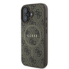 Guess 4G Ring Classic Logo MagSafe - Etui iPhone 16 Plus (brązowy) (GUHMP16MG4GFRW)