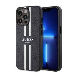 Guess 4G Printed Stripes MagSafe - Etui iPhone 13 Pro Max (Czarny) (GUHMP13XP4RPSK)
