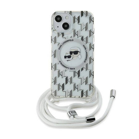 Karl Lagerfeld IML Crossbody Monogram Karl & Choupette Head MagSafe - Etui iPhone 15 / 14 / 13 (przezroczysty) (KLHMP15SHCKCKLCT)
