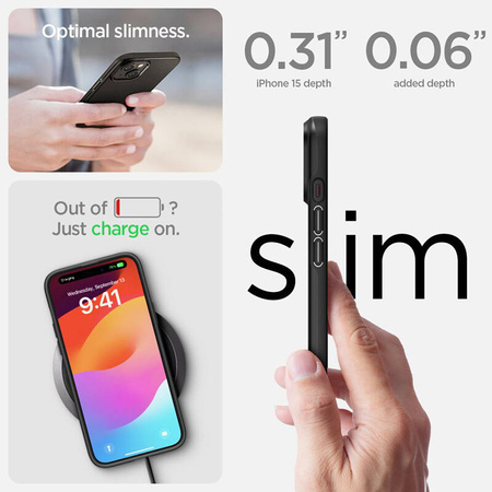 Spigen Thin Fit - Etui do iPhone 15 (Czarny) (ACS06776)