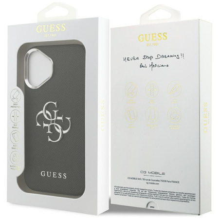 Guess Grained Big 4G Classic Logo - Etui iPhone 17 (czarny) (GUHCP17SPG4SMCEK)