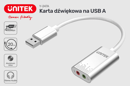 Unitek karta dźwiękowa USB Stereo (Y-247A)