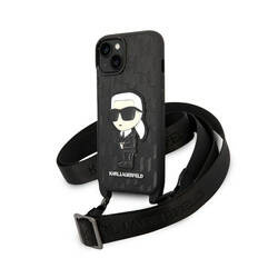 Karl Lagerfeld NFT Monogram Ikonik Patch - Etui iPhone 14 (czarny) (KLHCP14SSTKMK)